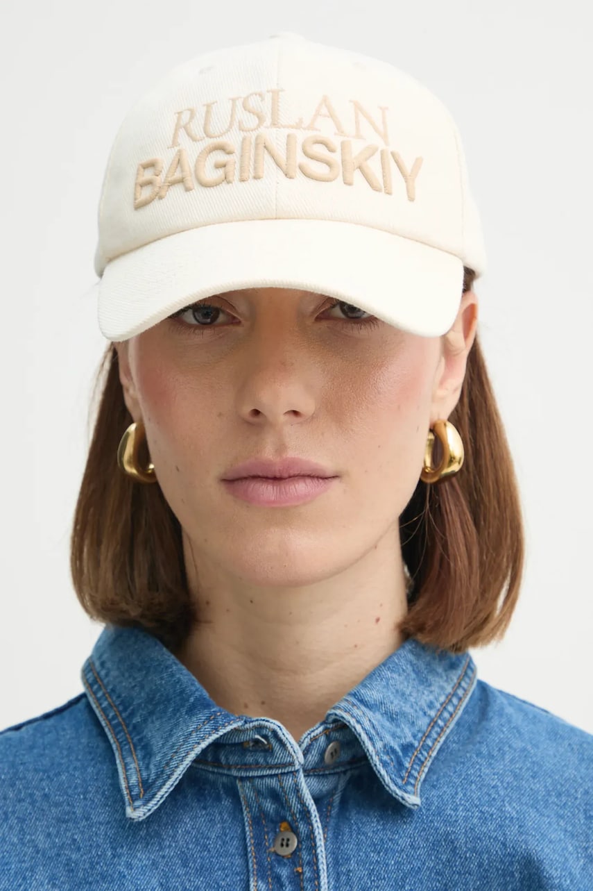 Ruslan Baginskiy czapka z daszkiem bawełniana kolor beżowy z aplikacją BSB041-C-GFL