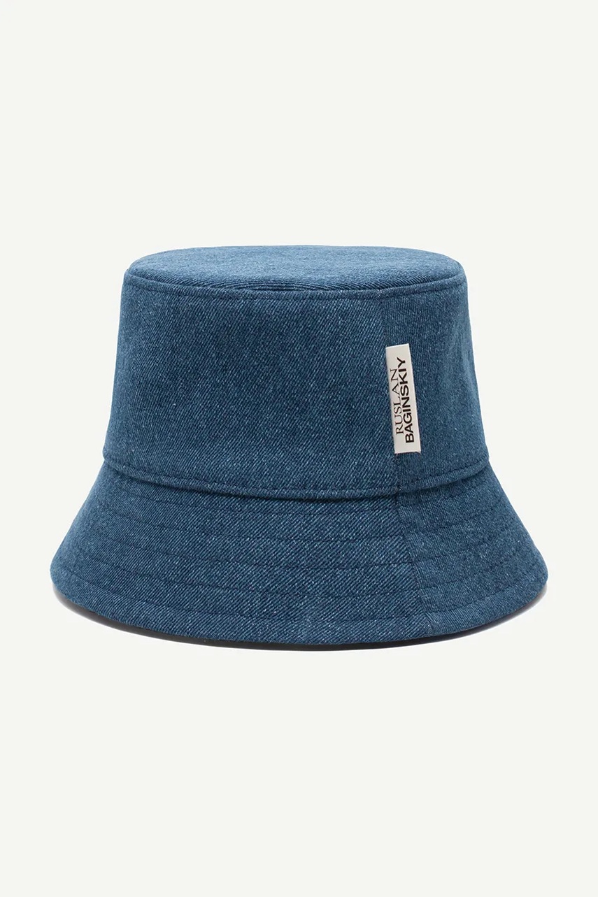 Βαμβακερό καπέλο Ruslan Baginskiy χρώμα: μπλε, BCT078-C-JNS-FLT φωτογραφία