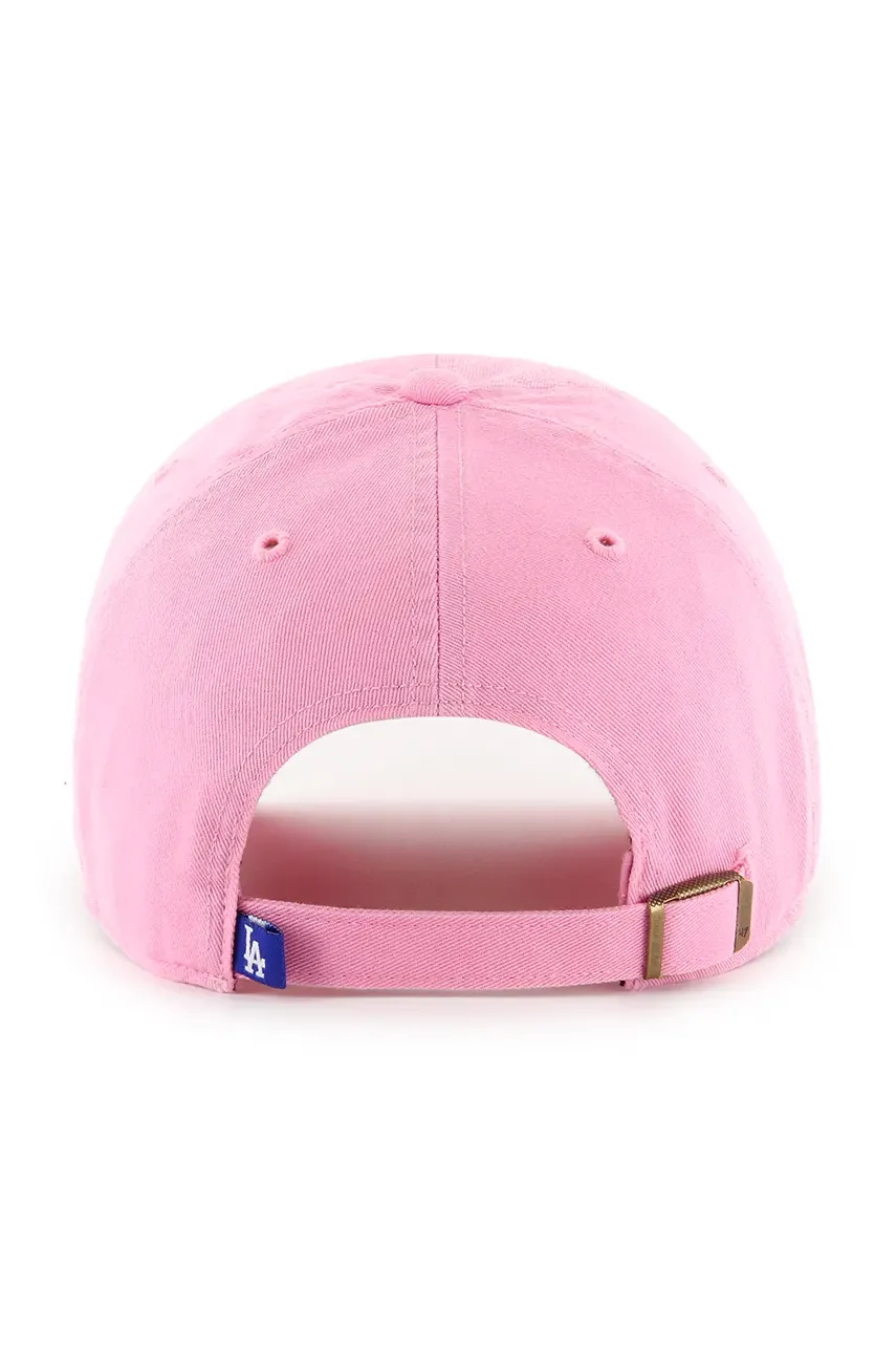 Хлопковая кепка 47 brand MLB Los Angeles Dodgers цвет розовый однотонная B-RGW12GWS-RSC Хлопковая кепка 47 brand MLB Los Angeles Dodgers цвет розовый однотонная B-RGW12GWS-RSC