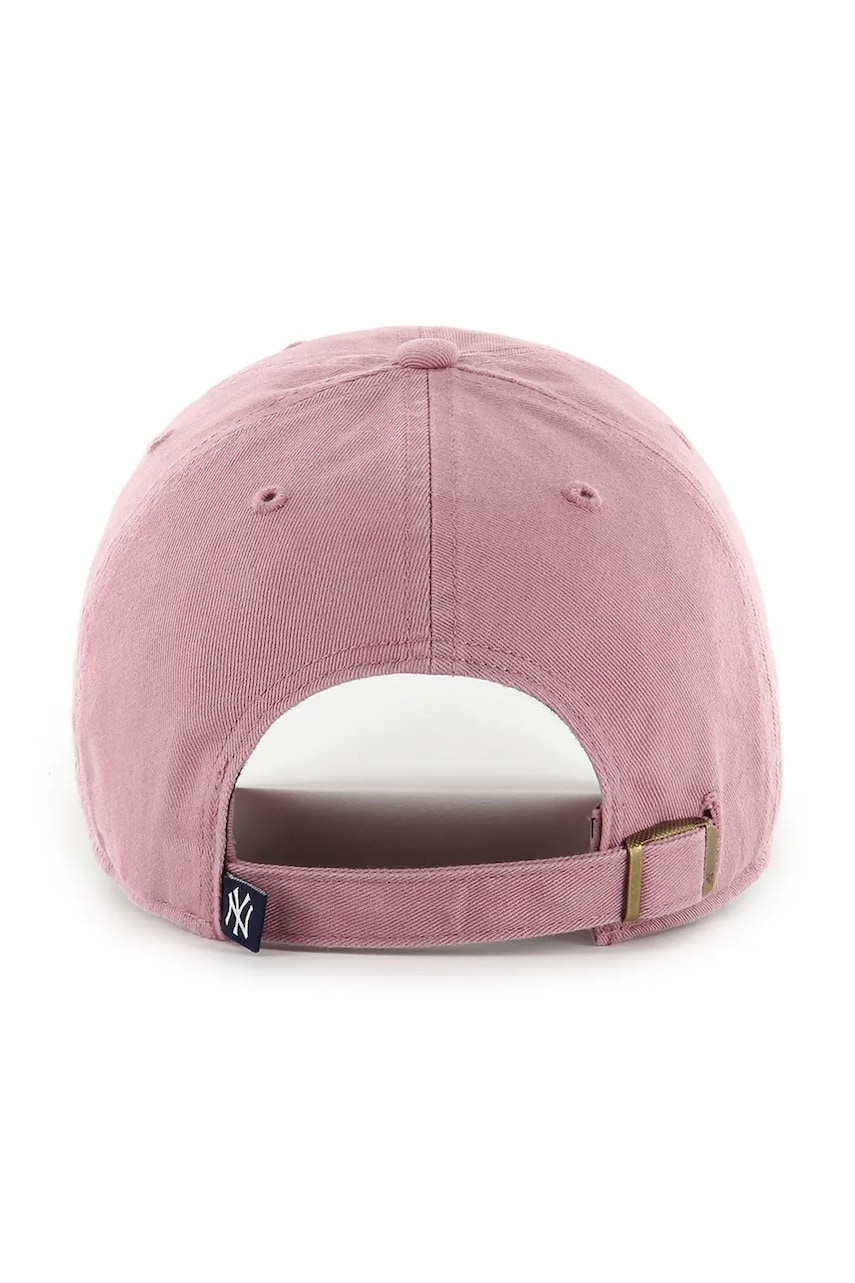 Хлопковая кепка 47 brand MLB New York Yankees цвет розовый однотонная B-RGW17GWS-QC Хлопковая кепка 47 brand MLB New York Yankees цвет розовый однотонная B-RGW17GWS-QC