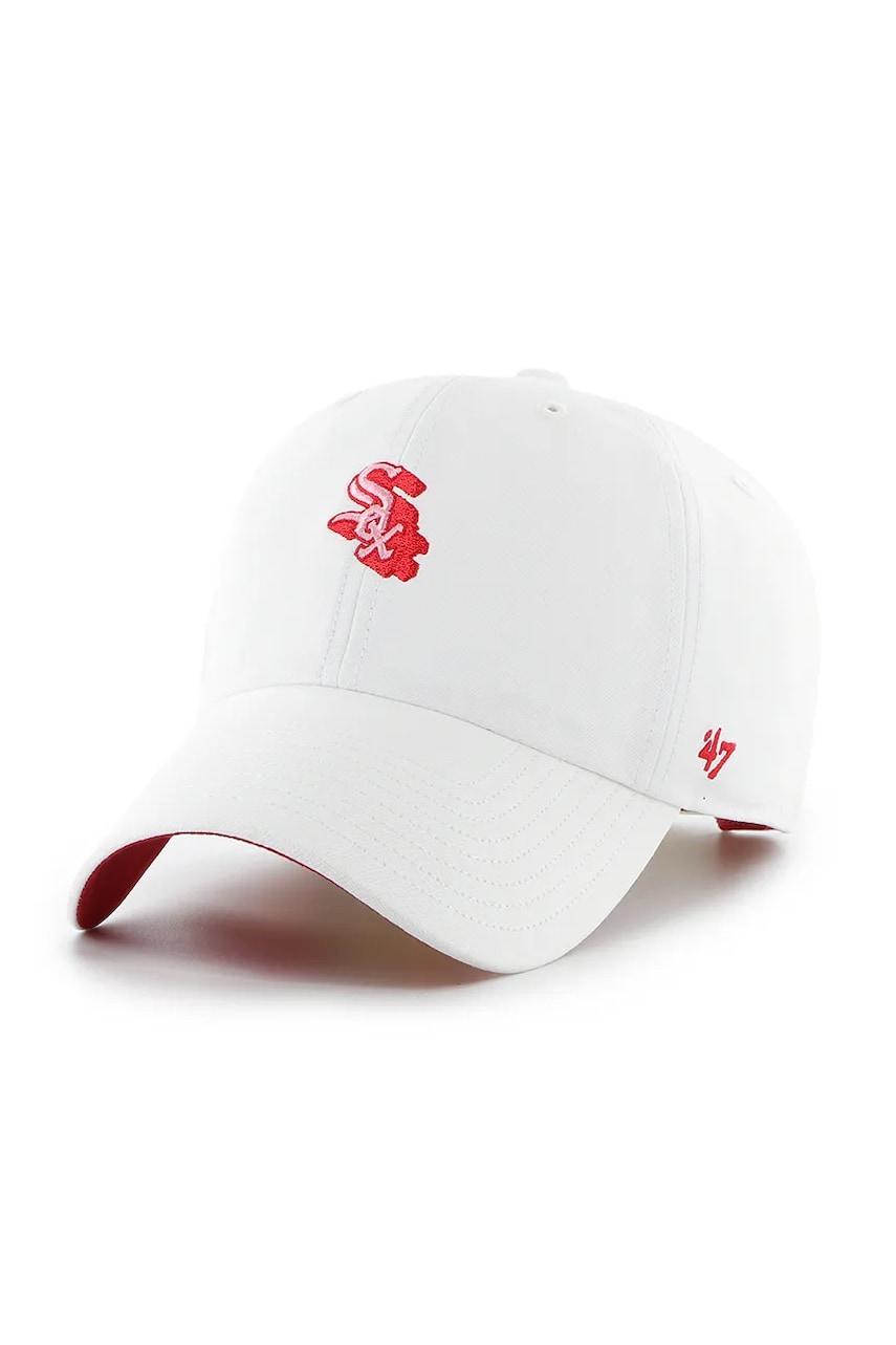 47 brand șapcă de baseball din bumbac MLB Chicago White Sox culoarea alb, uni, B-CHPCU06GWS-WH 47 brand șapcă de baseball din bumbac MLB Chicago White Sox culoarea alb, uni, B-CHPCU06GWS-WH