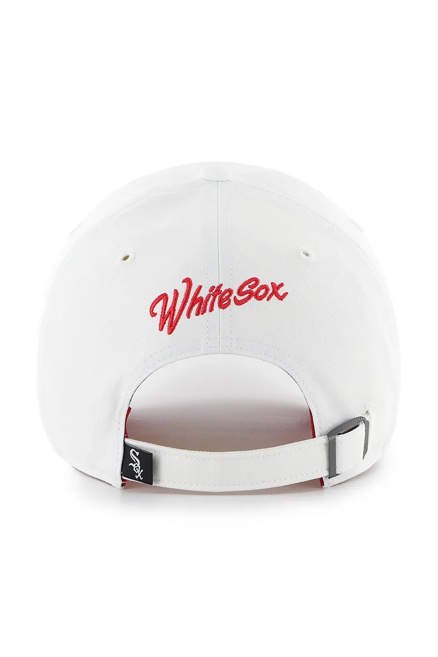 Хлопковая кепка 47 brand MLB Chicago White Sox цвет белый однотонная B-CHPCU06GWS-WH Хлопковая кепка 47 brand MLB Chicago White Sox цвет белый однотонная B-CHPCU06GWS-WH