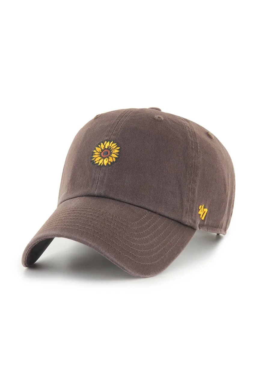 47 brand șapcă de baseball din bumbac Nature Base Runner Icon culoarea maro, uni, XX-BSRIC1411GWS-BW