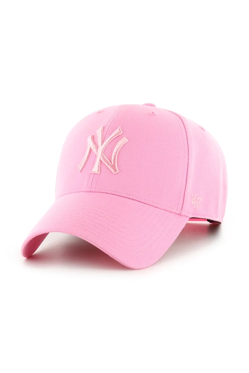 47 brand șapcă de baseball din amestec de lână MLB New York Yankees culoarea roz, B-MVPSP17WBP-RSB 47 brand șapcă de baseball din amestec de lână MLB New York Yankees culoarea roz, B-MVPSP17WBP-RSB