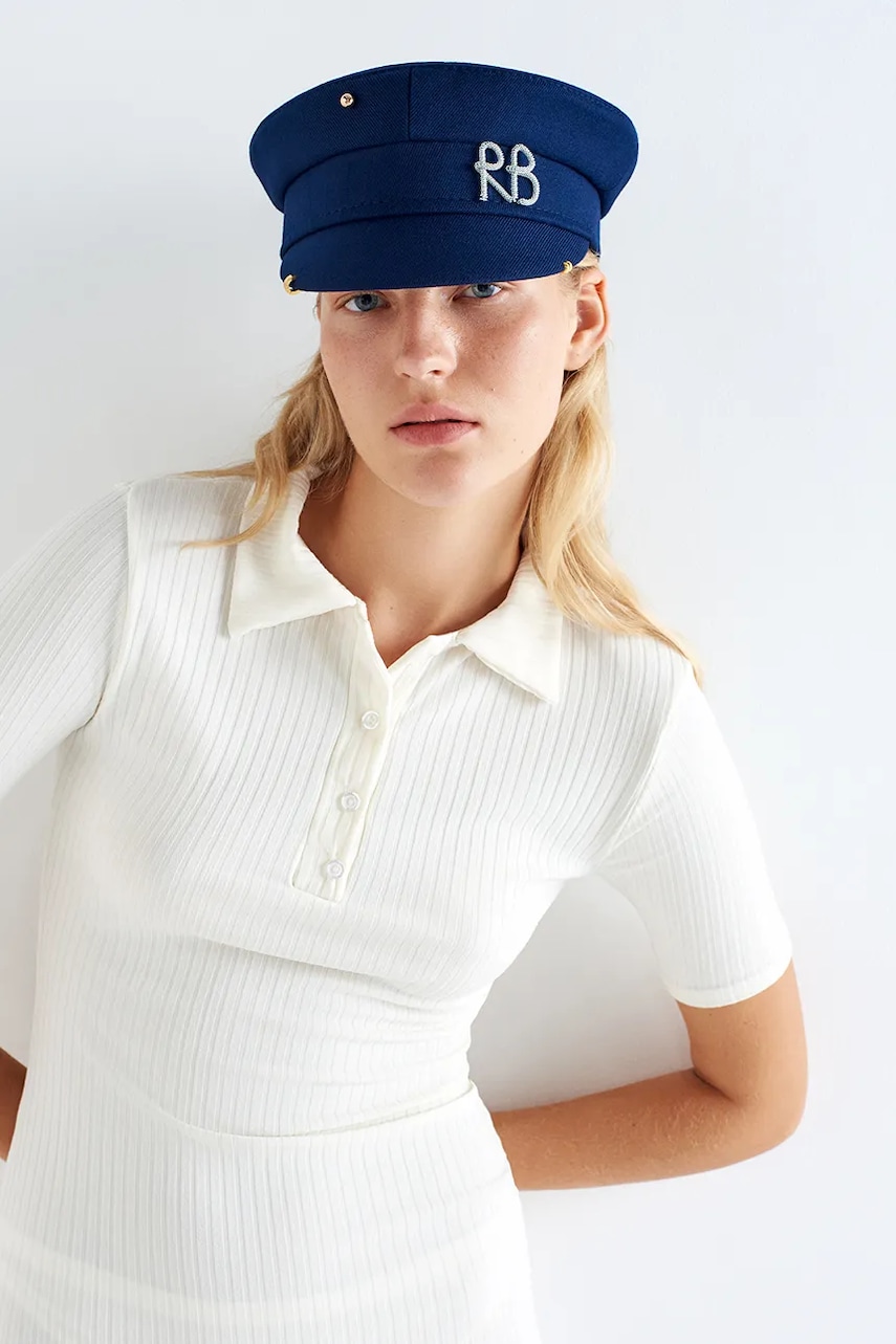 Ruslan Baginskiy kaszkiet kolor granatowy KPC078-CA-PRS-SIRB