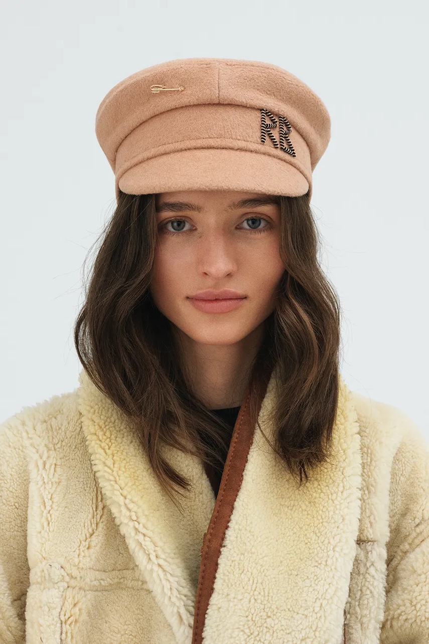 Ruslan Baginskiy kaszkiet bawełniany kolor beżowy KPC036-W-PNS