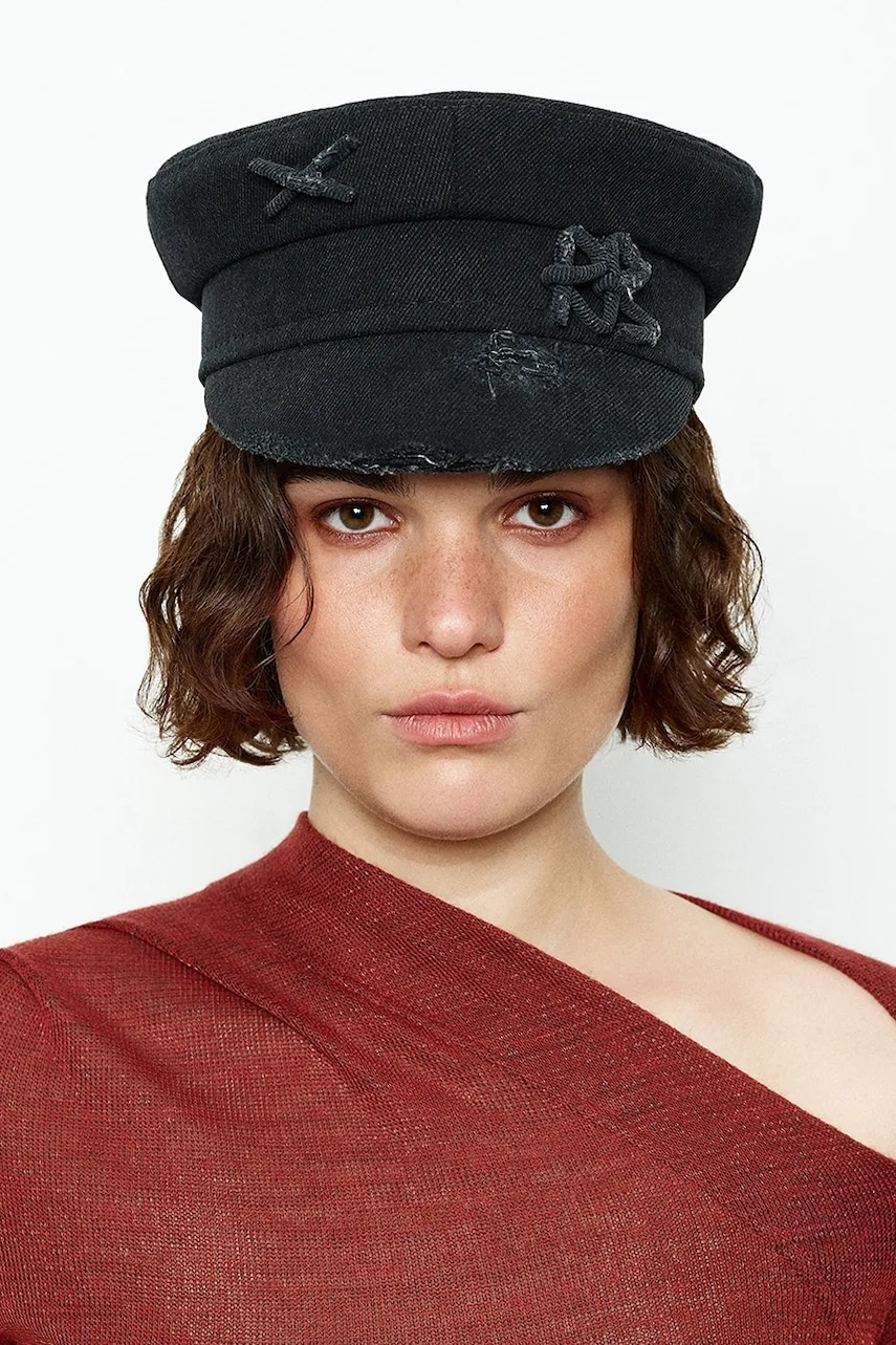 Căciulă pentru femei Ruslan Baginskiy Distressed Denim Baker Boy Cap