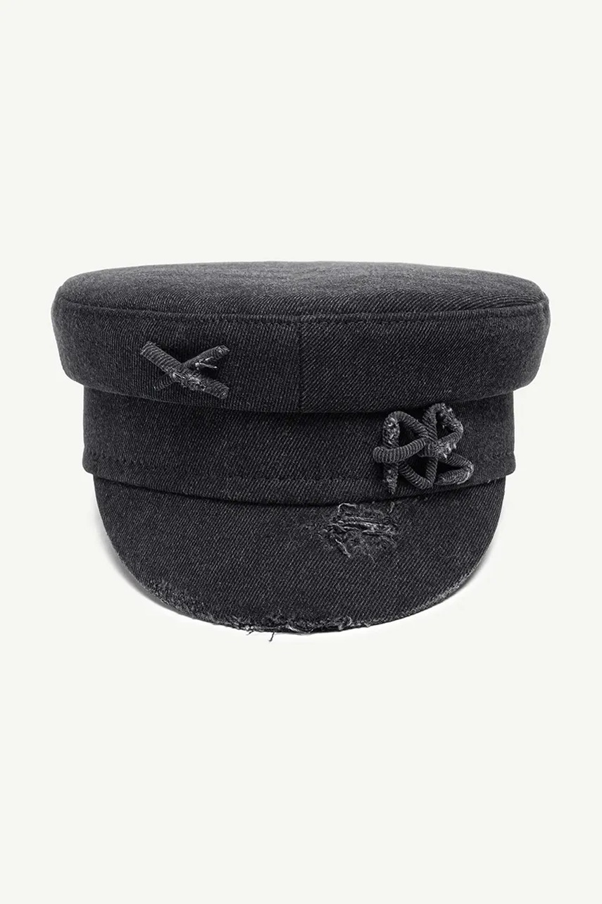 RUSLAN BAGINSKIY σκούφος γυναικείος ντένιμ Ruslan Baginskiy Distressed Denim Baker Boy Cap φωτογραφία