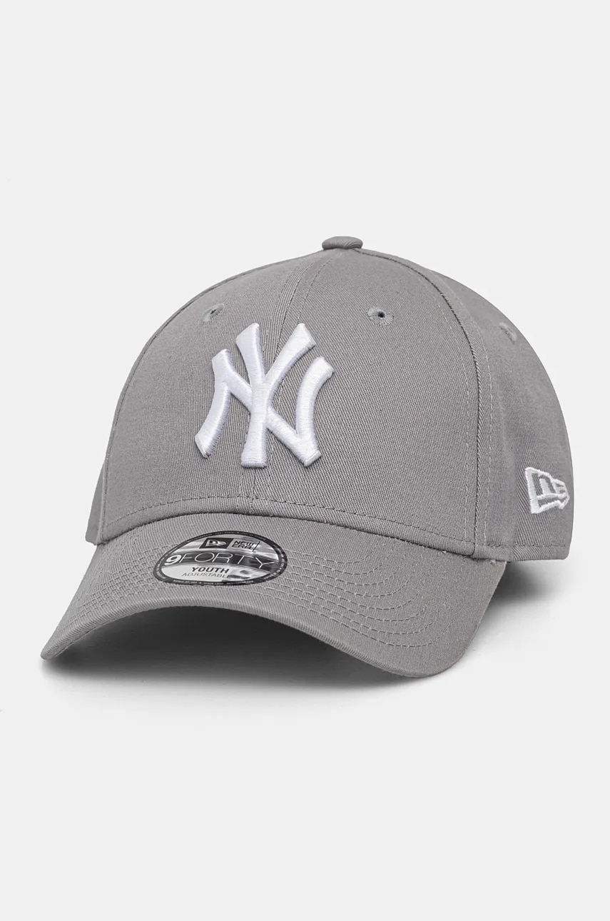New Era sapca culoarea gri, neted