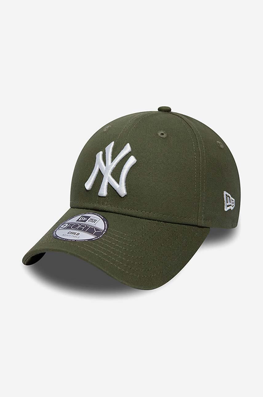New Era sapca de baseball din bumbac culoarea verde, cu imprimeu