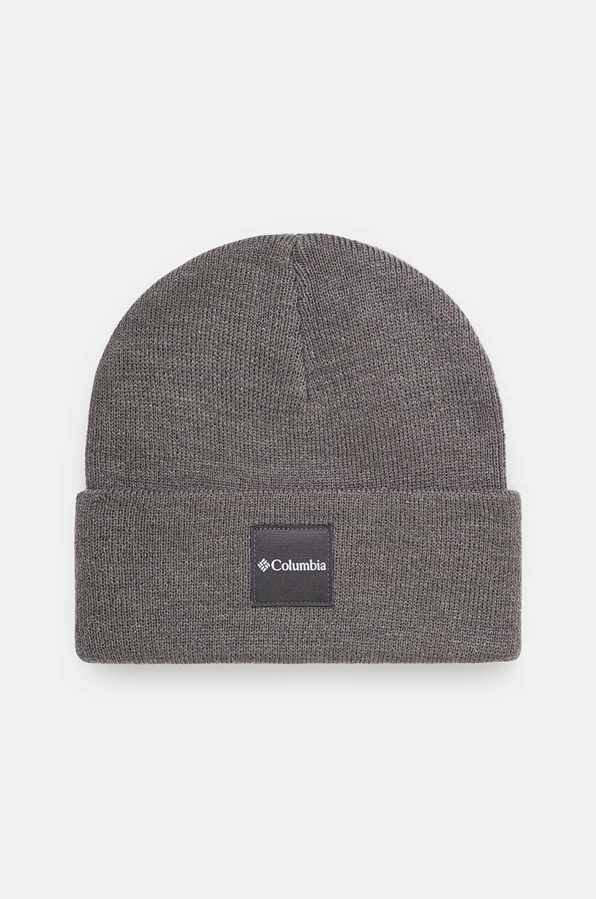 Columbia caciula culoarea gri, din tricot gros