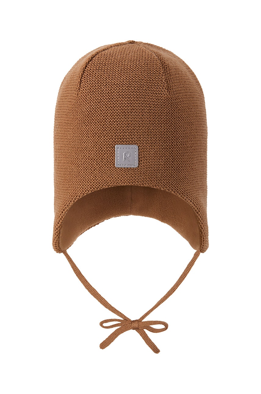 Детская хлопковая шапочка Reima Piponen цвет коричневый шерсть 5300049C Детская хлопковая шапочка Reima Piponen цвет коричневый шерсть 5300049C