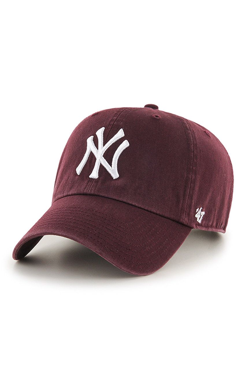 47brand - Čepice New York Yankees Clean Up - burgundské - 100% Bavlna