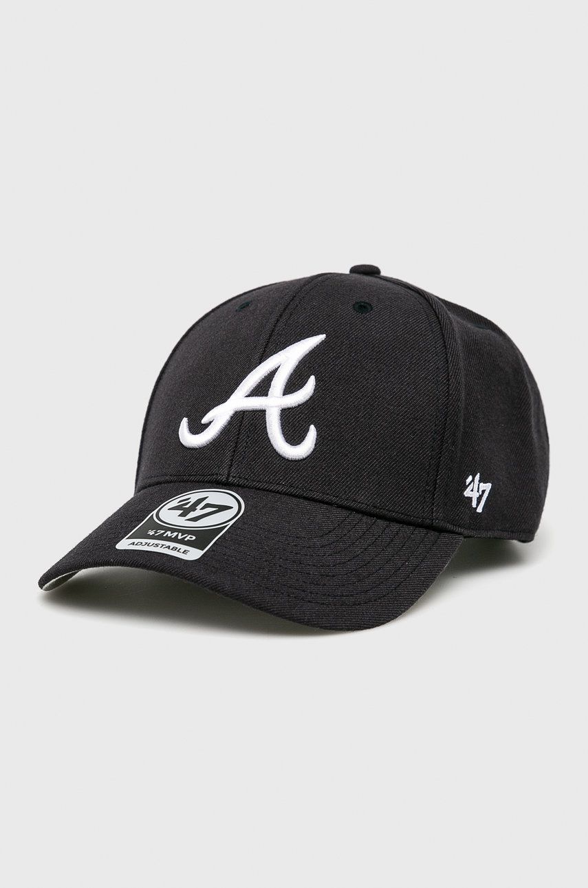 47brand - Čepice Atlanta Braves - černá - Hlavní materiál: 100% Bavlna