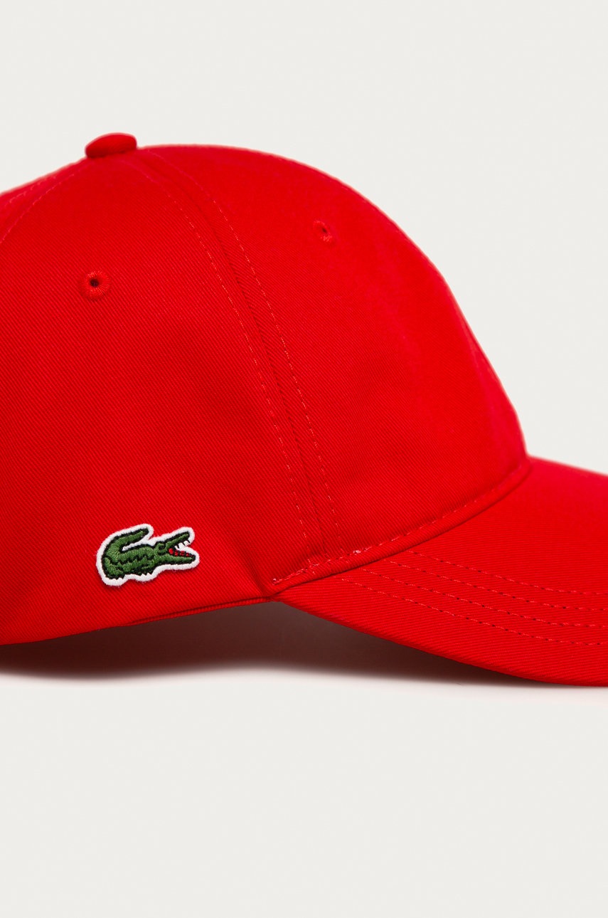 

Кепка Lacoste колір червоний однотонна