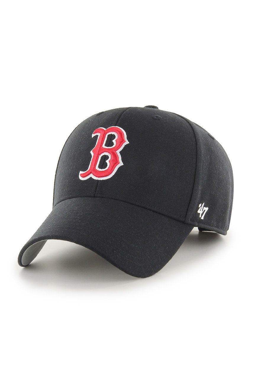 Čepice 47brand MLB Boston Red Socks černá barva, s aplikací - černá -  85% Akryl