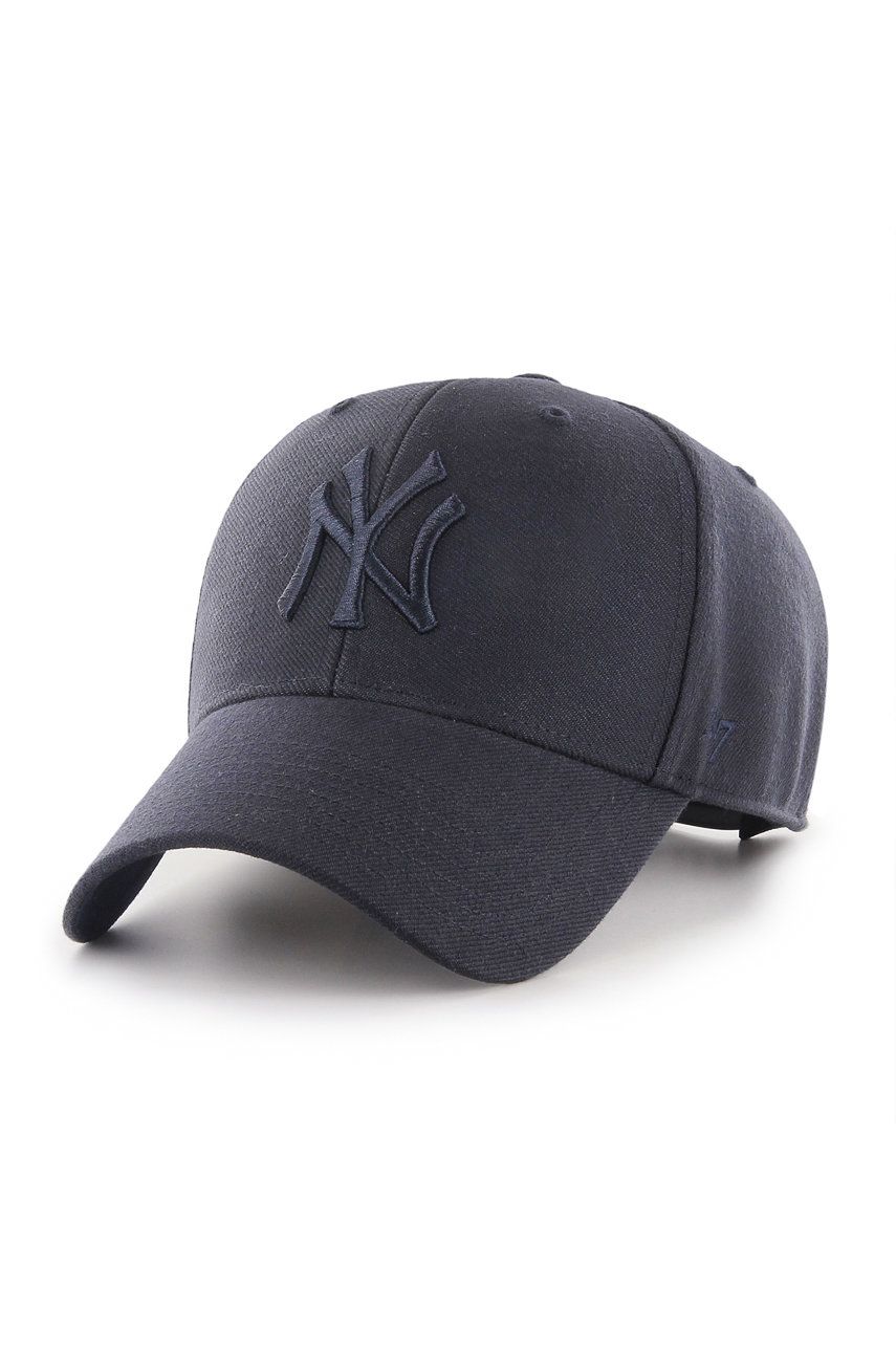 Čepice 47brand MLB New York Yankees tmavomodrá barva, s aplikací - námořnická modř -  85% Akryl