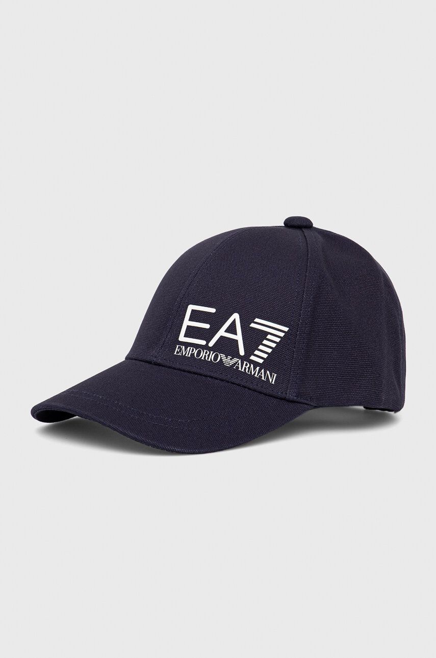 Čepice EA7 Emporio Armani tmavomodrá barva, s potiskem - námořnická modř