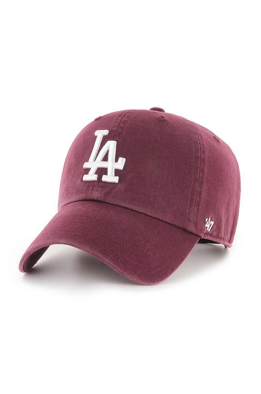 Čepice 47brand MLB Los Angeles Dodgers fialová barva, s aplikací