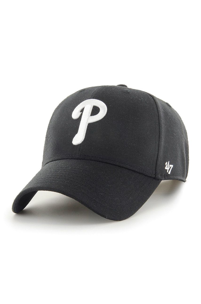 Čepice 47brand MLB Philadelphia Phillies černá barva, s aplikací - černá -  85% Akryl
