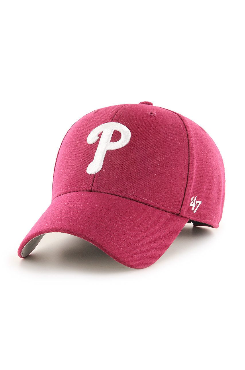 47brand șapcă MLB Philadelphia Phillies Culoarea Roșu, Cu Imprimeu