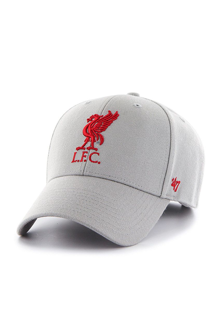 Levně Čepice 47brand EPL Liverpool šedá barva, s aplikací