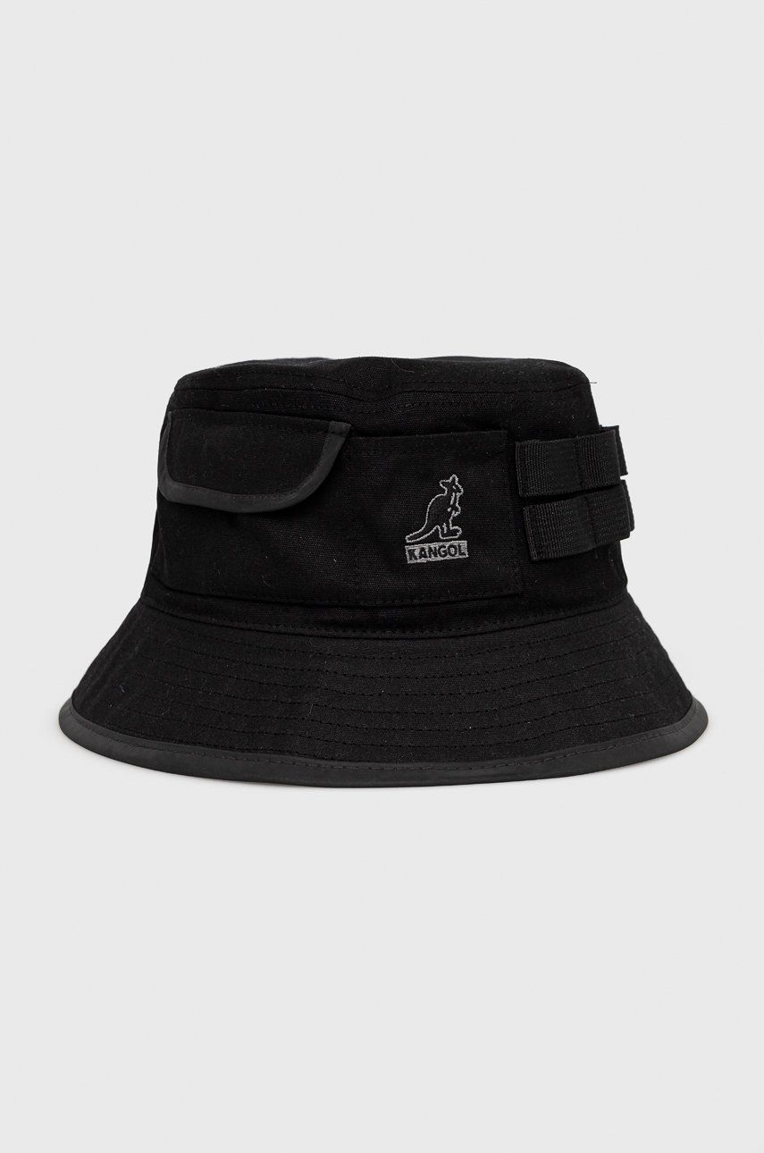 Bavlněný klobouk Kangol černá barva, bavlněný, K5328.BK001-BK001 - černá -  100% Bavlna