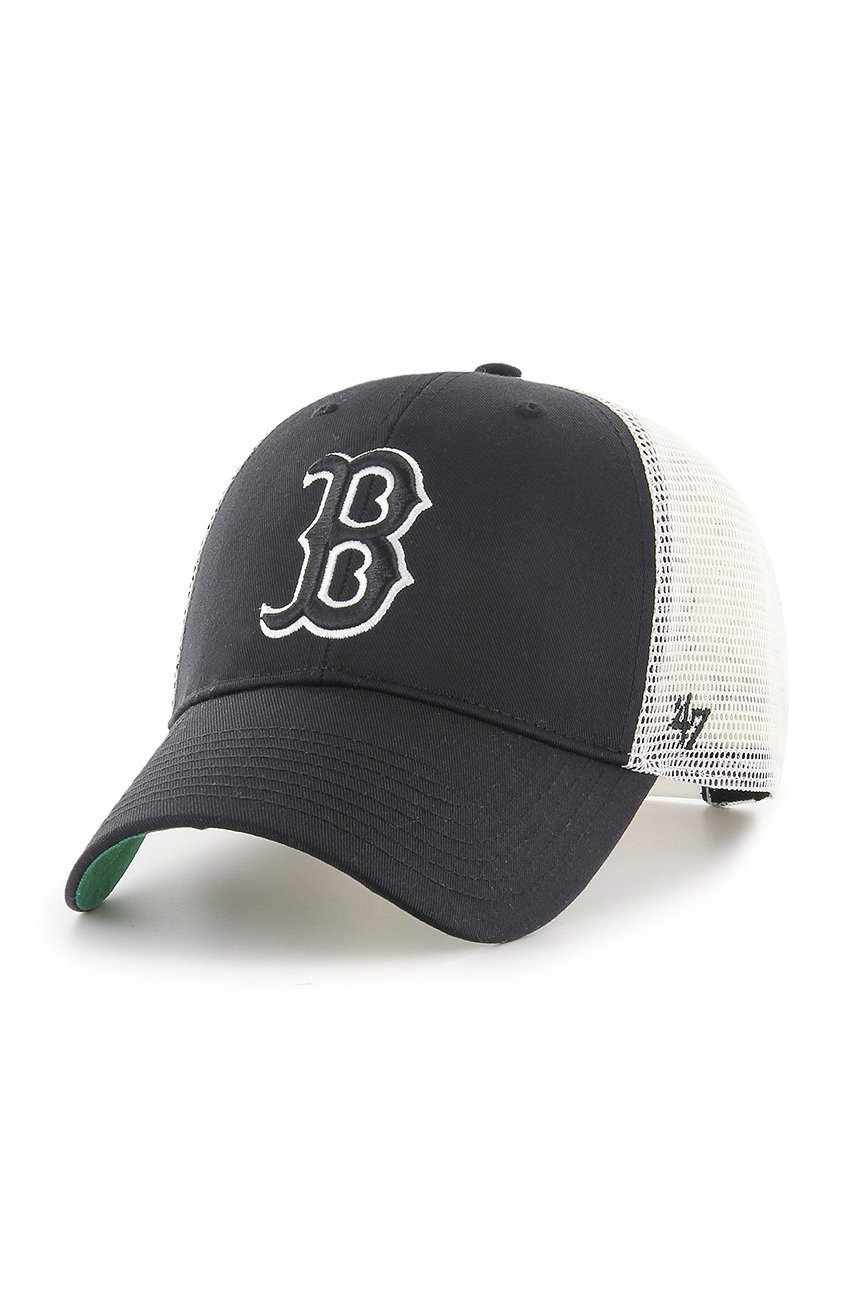 

Шапка 47brand Boston Red Sox в черно с апликация, Черен