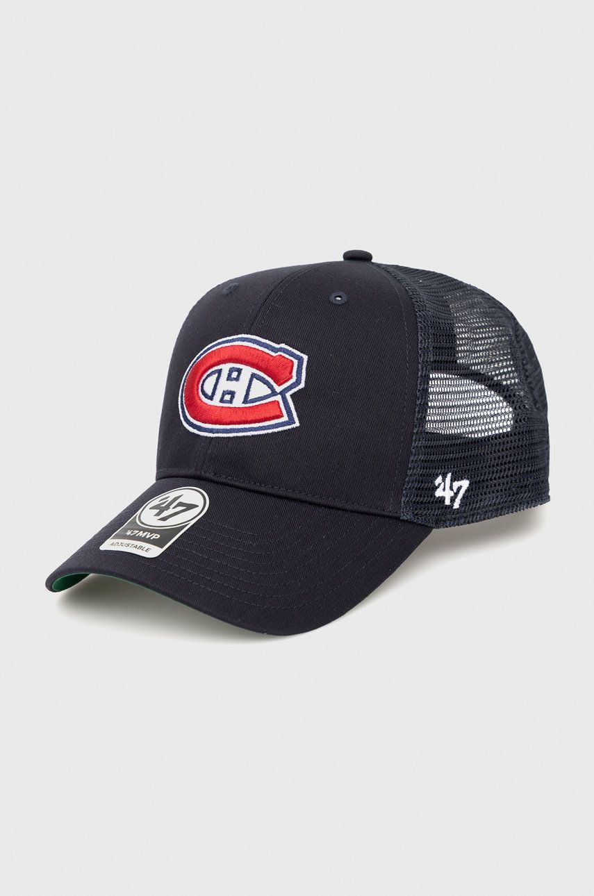Čepice 47brand Montreal Canadiens NHL Chicago Blackhawks tmavomodrá barva, s aplikací - námořnická m