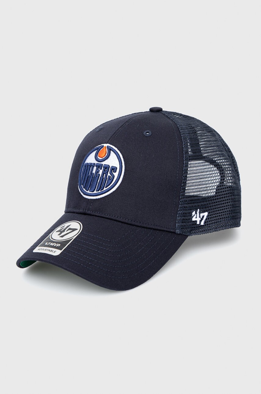 47brand sapca Edmonton Oilers culoarea albastru marin, cu imprimeu