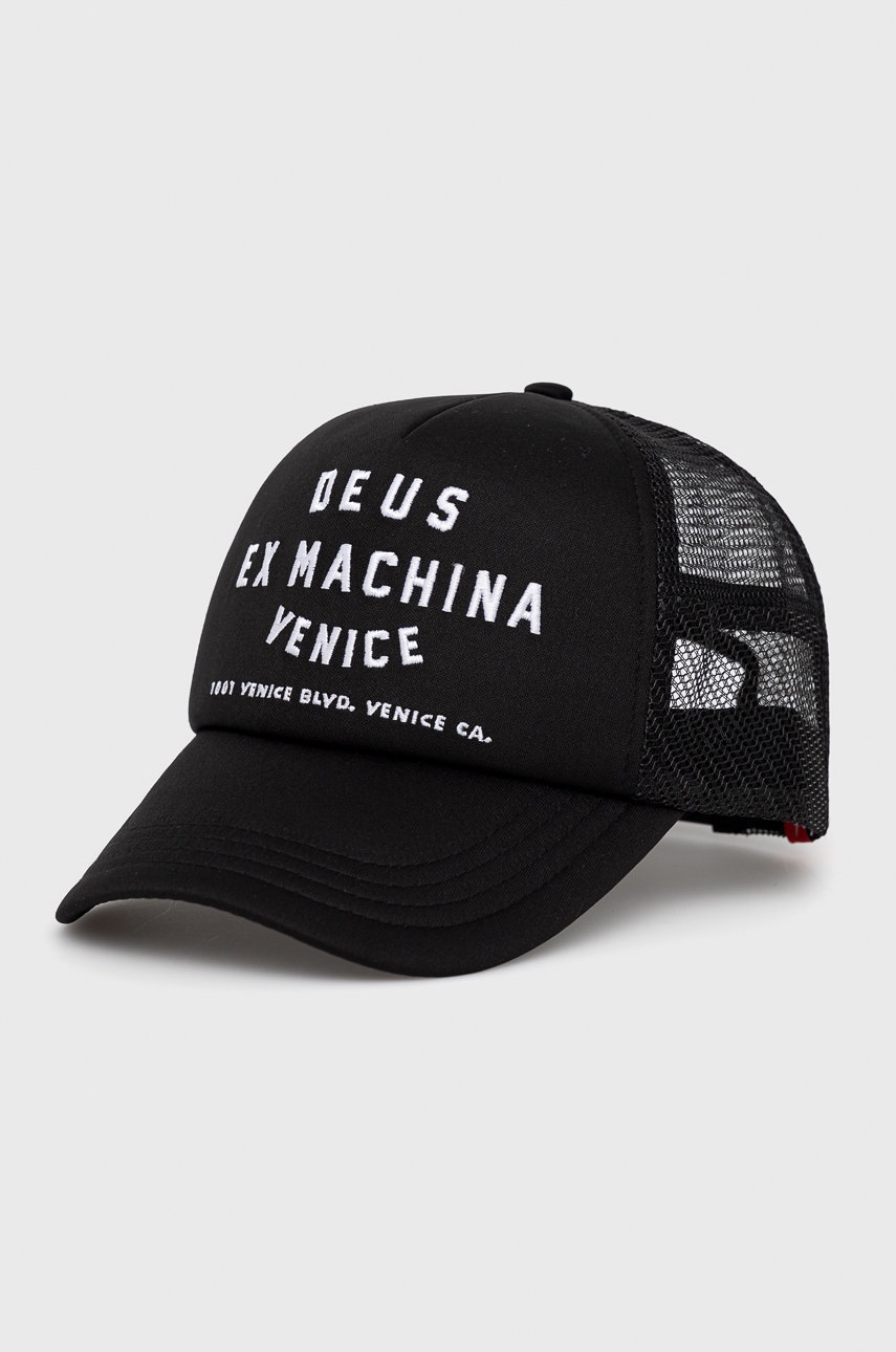 Deus Ex Machina caciula culoarea negru, cu imprimeu