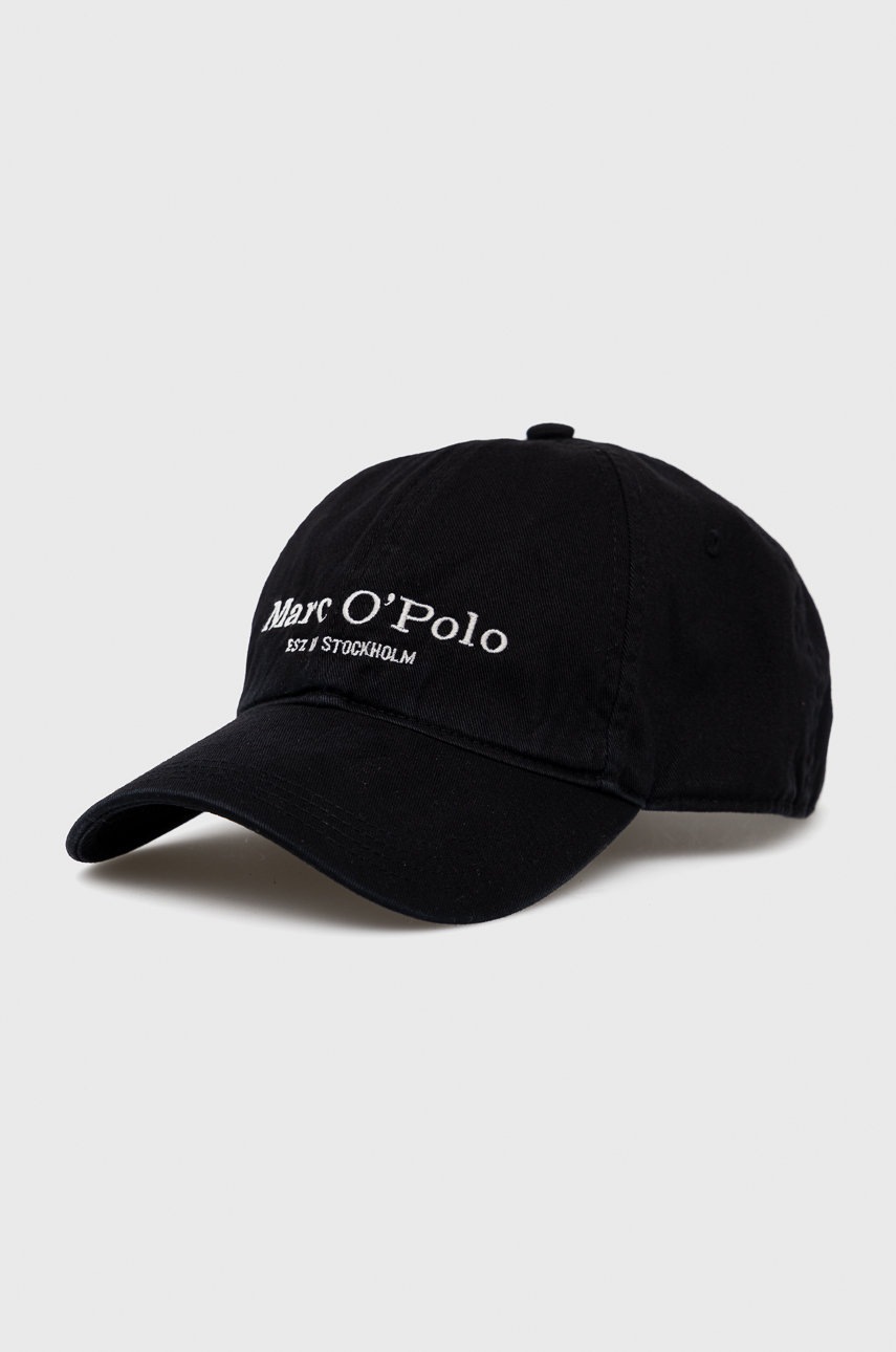 

Шапка Marc O'Polo в черно с апликация, Черен
