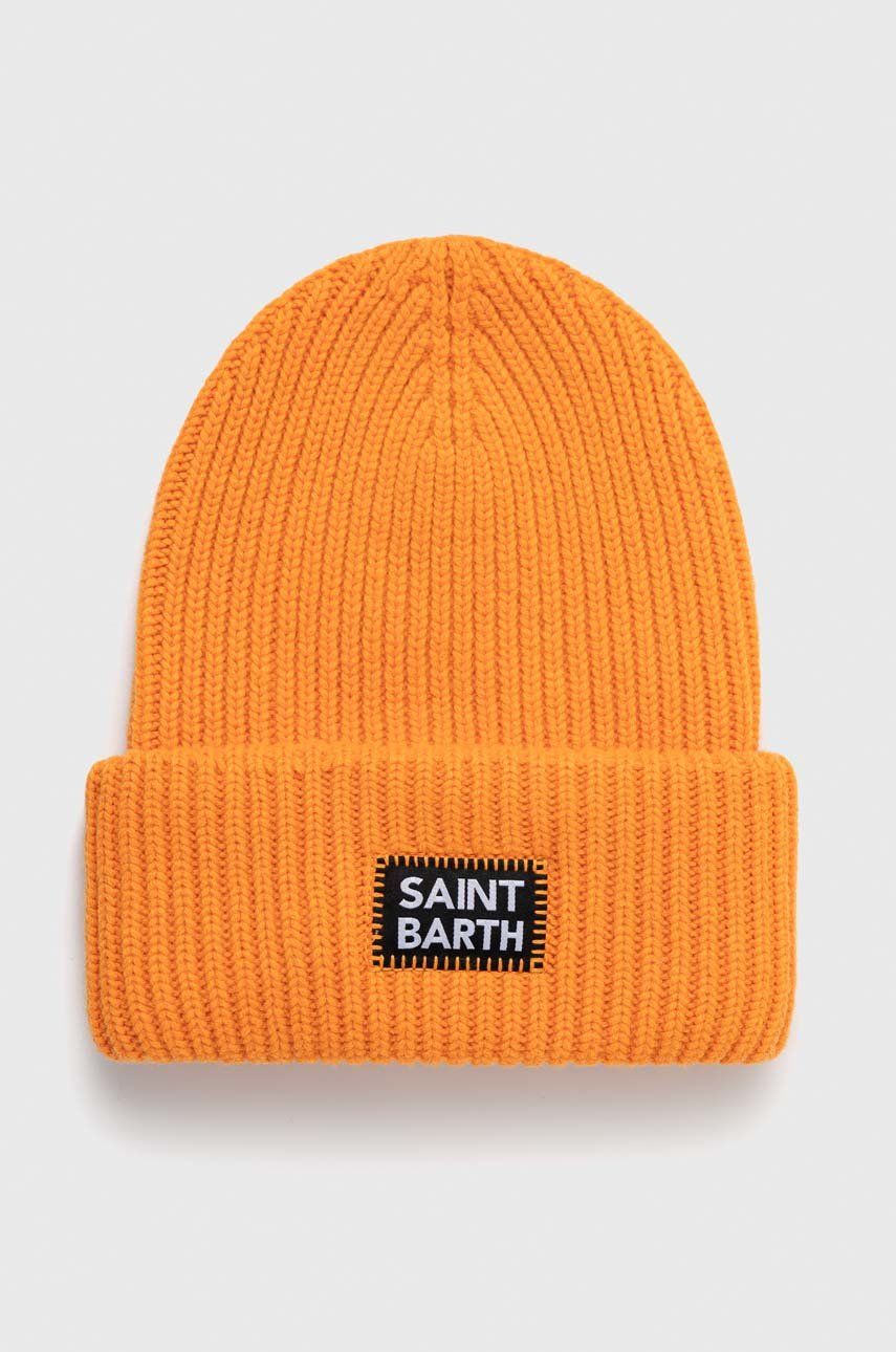 Čepice z vlněné směsi MC2 Saint Barth oranžová barva, z husté pleteniny