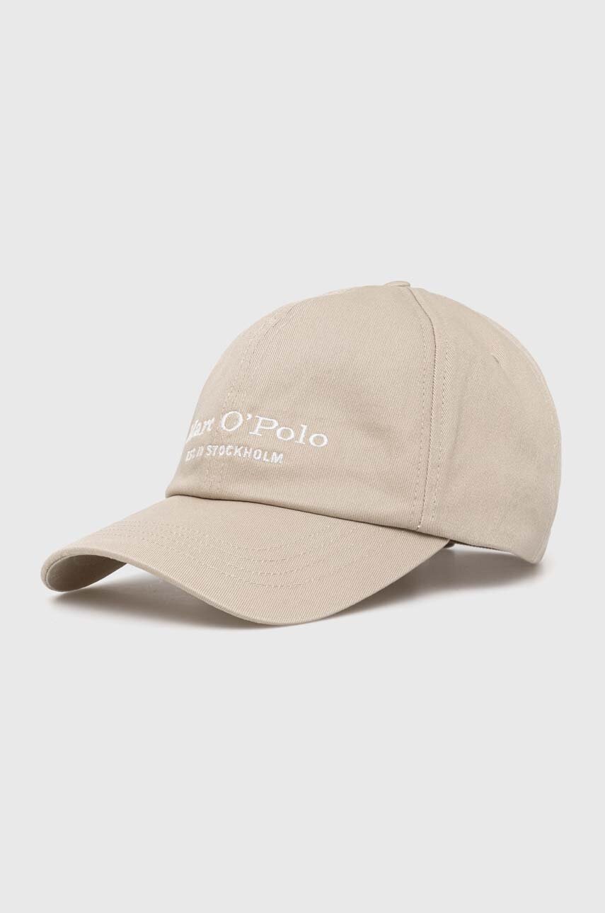 

Памучна шапка с козирка Marc O'Polo в черно с апликация M22806801076, Бежов