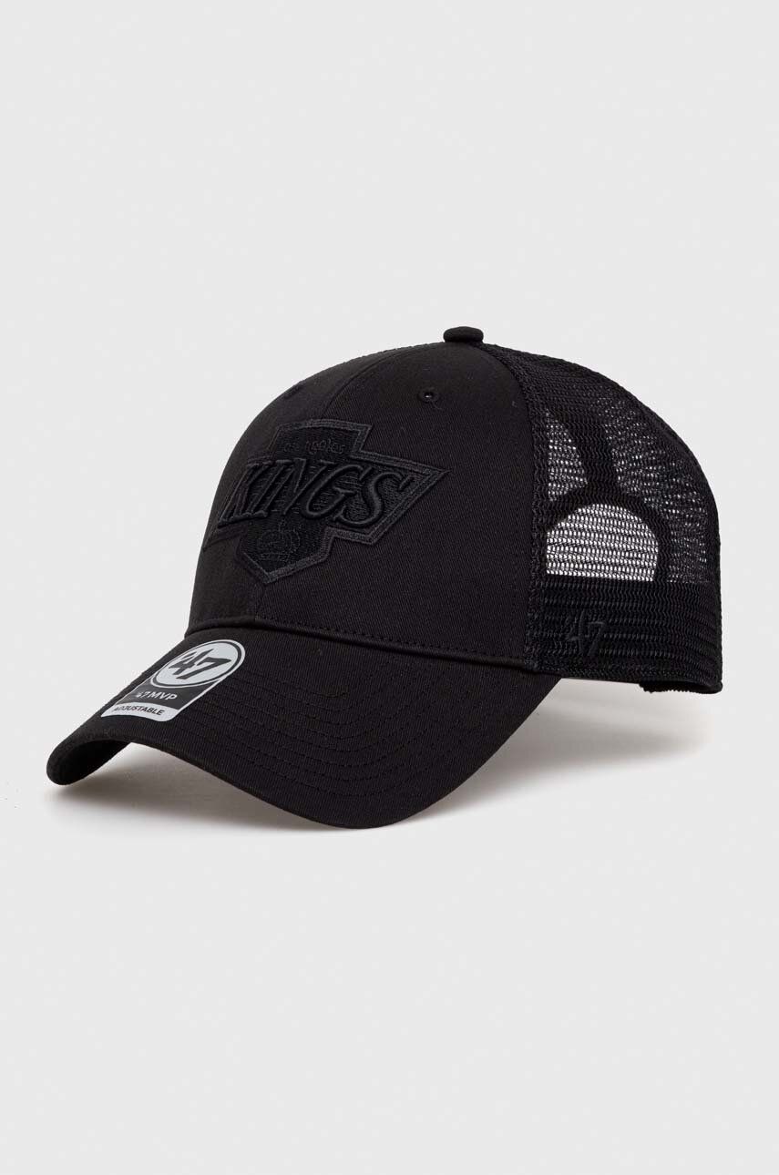 47brand șapcă NHL LA Kings culoarea negru, cu imprimeu HVIN-BRANS08CTP-BKA88