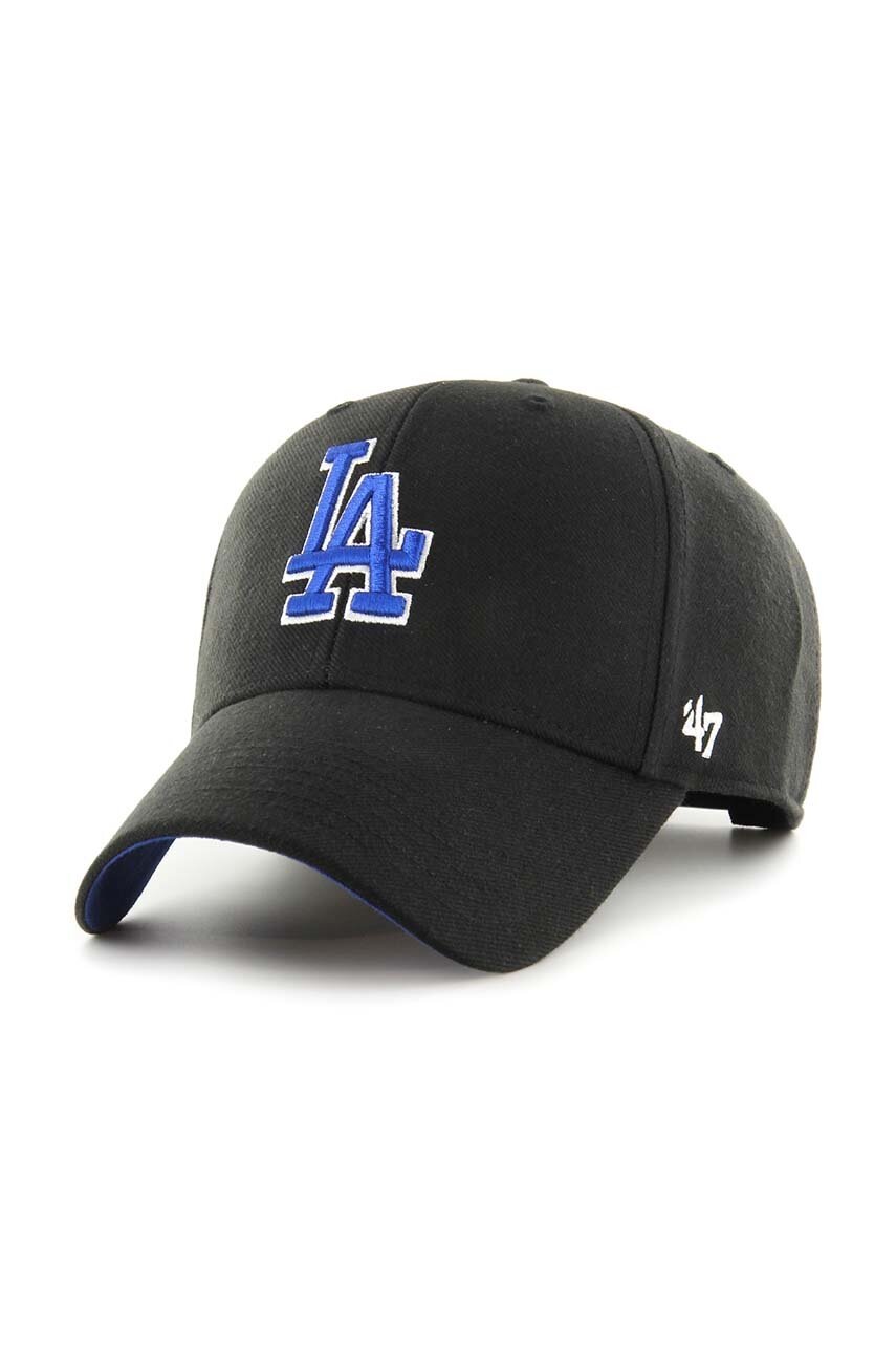 47brand Sapca Din Amestec De Lana Mlb Los Angeles Dodgers Culoarea Negru, Cu Imprimeu