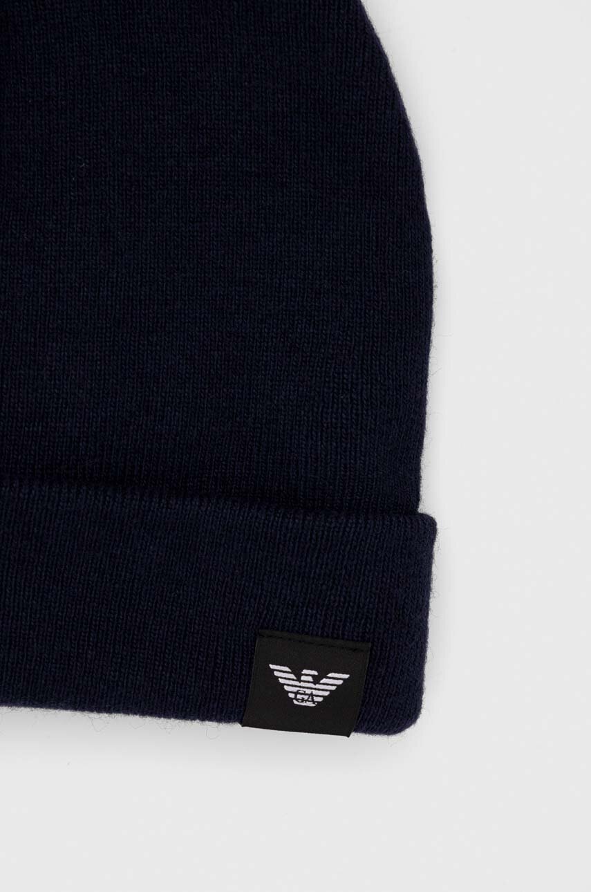 Emporio Armani sapka gyapjú keverékből vastag, sötétkék termék 2. képe