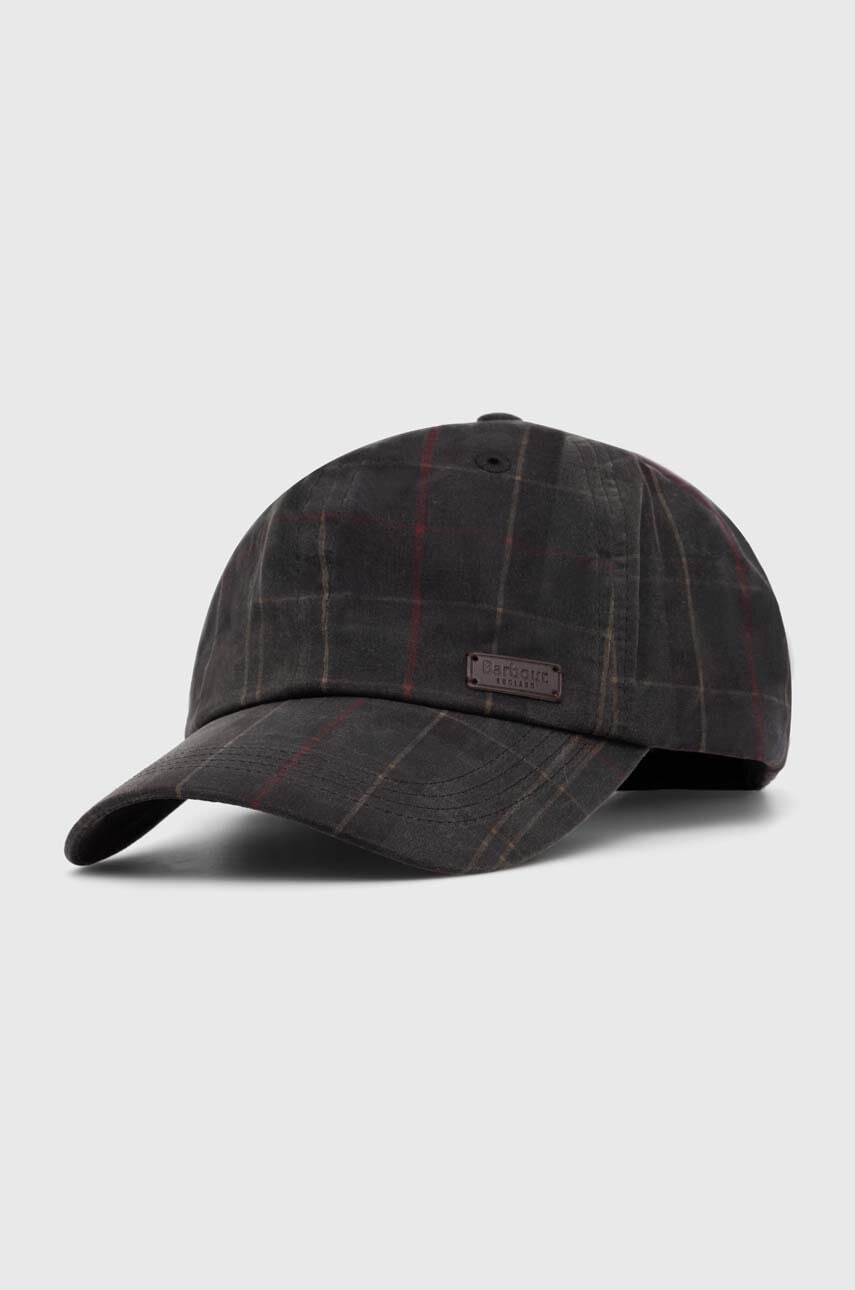 Barbour șapcă de baseball din bumbac Darwen Tartan Sports Cap culoarea verde, cu model, MHA0554