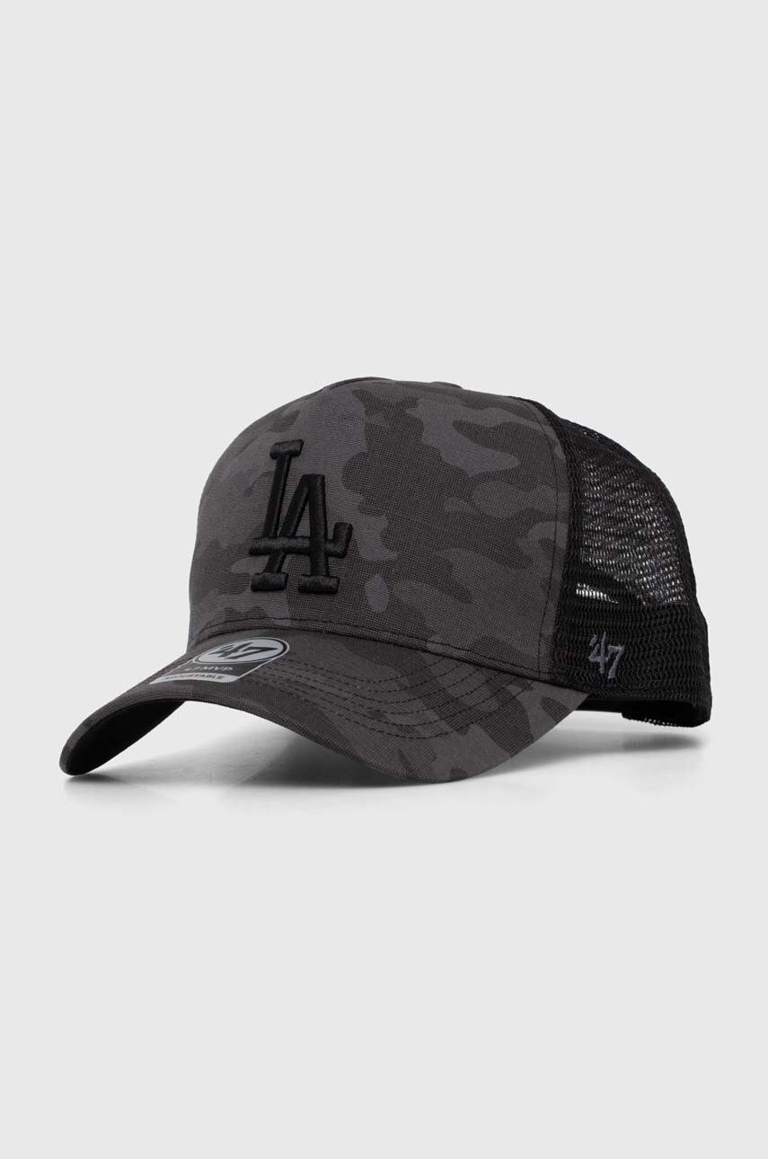 47 brand sapca MLB Los Angeles Dodgers culoarea gri, modelator, B-TCMDT12LAP-CC