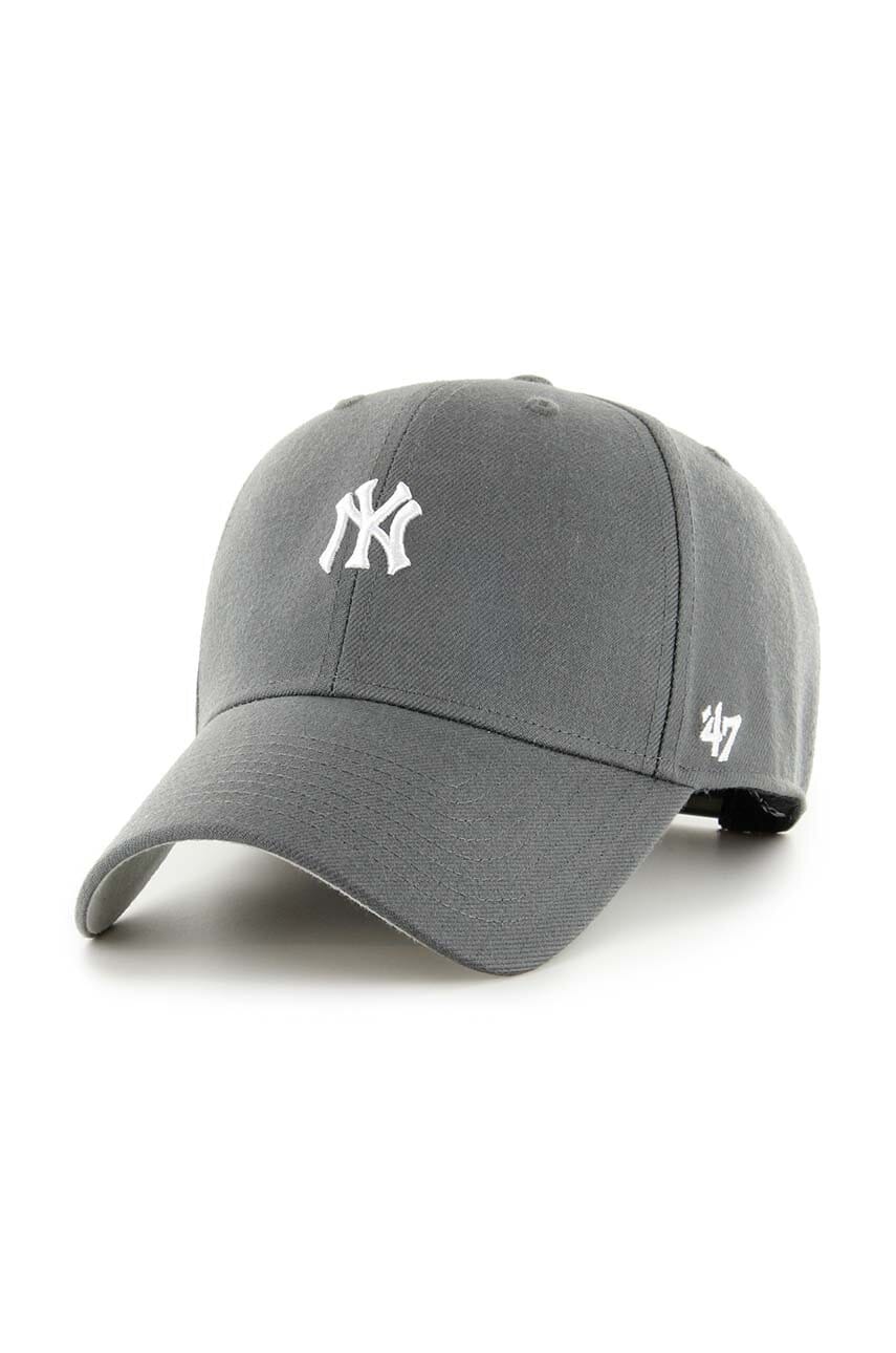 47 brand șapcă de baseball din bumbac MLB New York Yankees culoarea gri, cu imprimeu, B-BRMPS17WBP-CC 47 brand șapcă de baseball din bumbac MLB New York Yankees culoarea gri, cu imprimeu, B-BRMPS17WBP-CC
