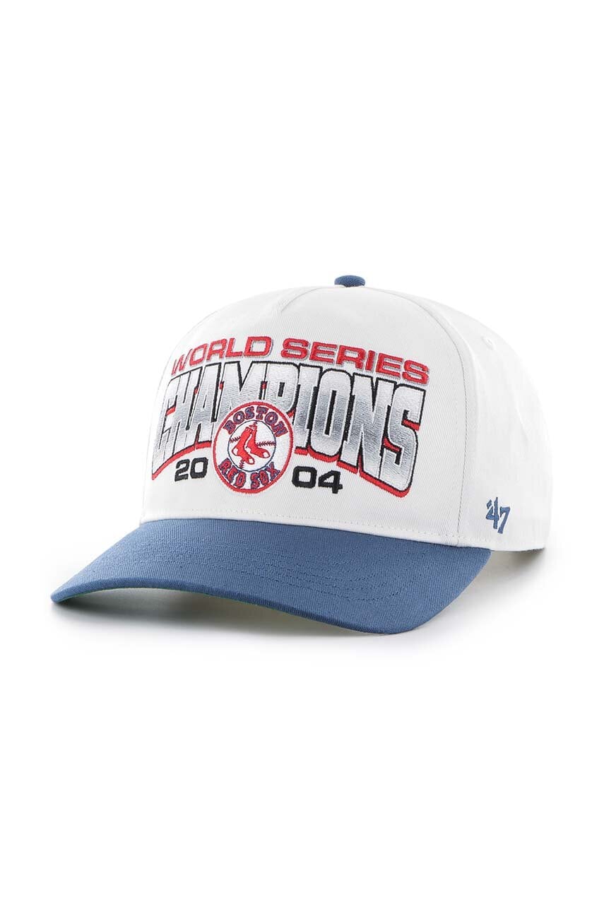 47 brand șapcă de baseball din bumbac MLB Boston Red Sox culoarea alb, cu imprimeu, BCWS-ARCHH02CTP-WH04 47 brand șapcă de baseball din bumbac MLB Boston Red Sox culoarea alb, cu imprimeu, BCWS-ARCHH02CTP-WH04
