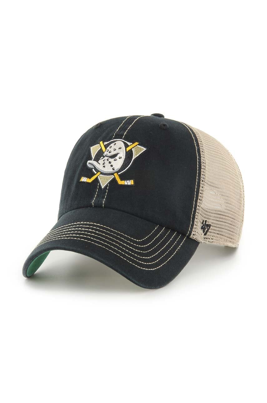 47 brand sapca NHL Anaheim Ducks culoarea negru, cu imprimeu, H-TRWLR25GWP-BKB 47 brand sapca NHL Anaheim Ducks culoarea negru, cu imprimeu, H-TRWLR25GWP-BKB