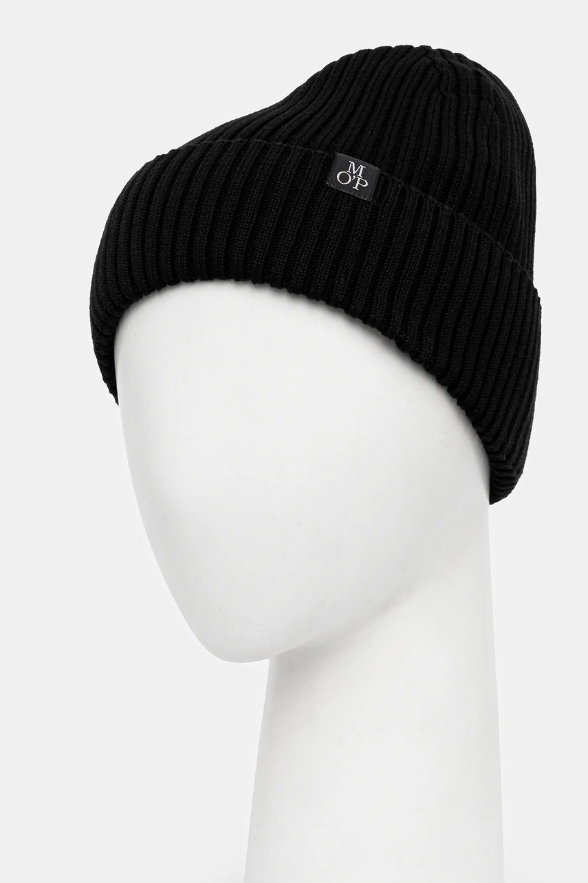 Хлопковая шапка Marc OPolo цвет синий из тонкого трикотажа M29502201116
