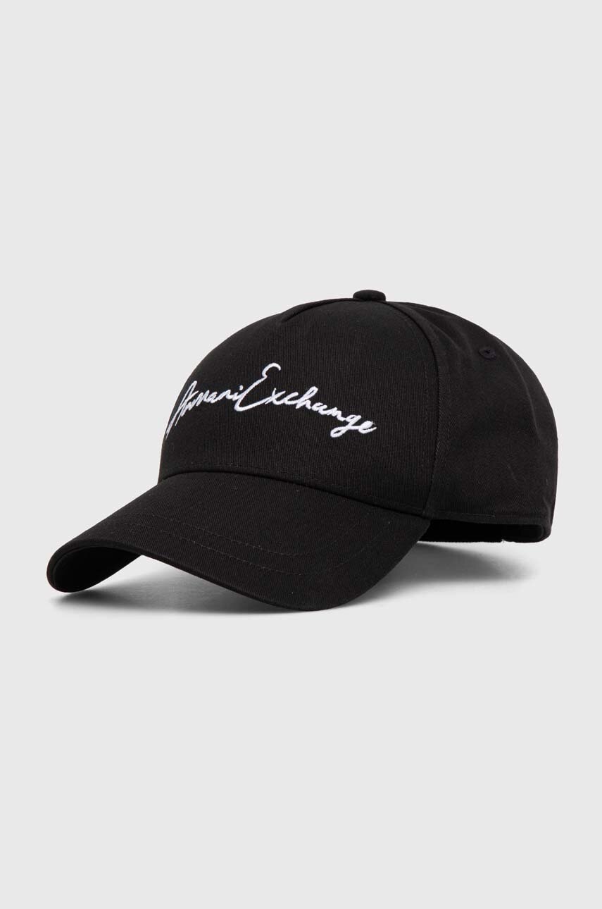 Armani Exchange șapcă de baseball din bumbac culoarea negru, cu imprimeu, 954224 CC516