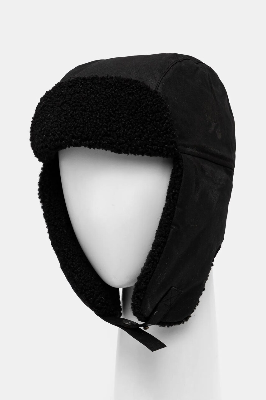 Barbour caciula din bumbac culoarea negru, bumbac, MHA0710