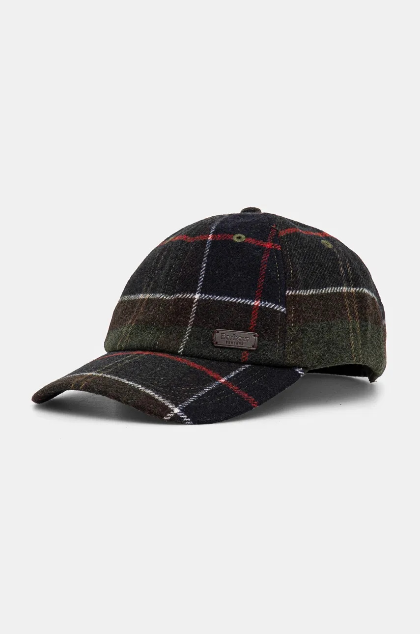 Barbour șapcă din amestec de lână culoarea verde, modelator, MHA0553