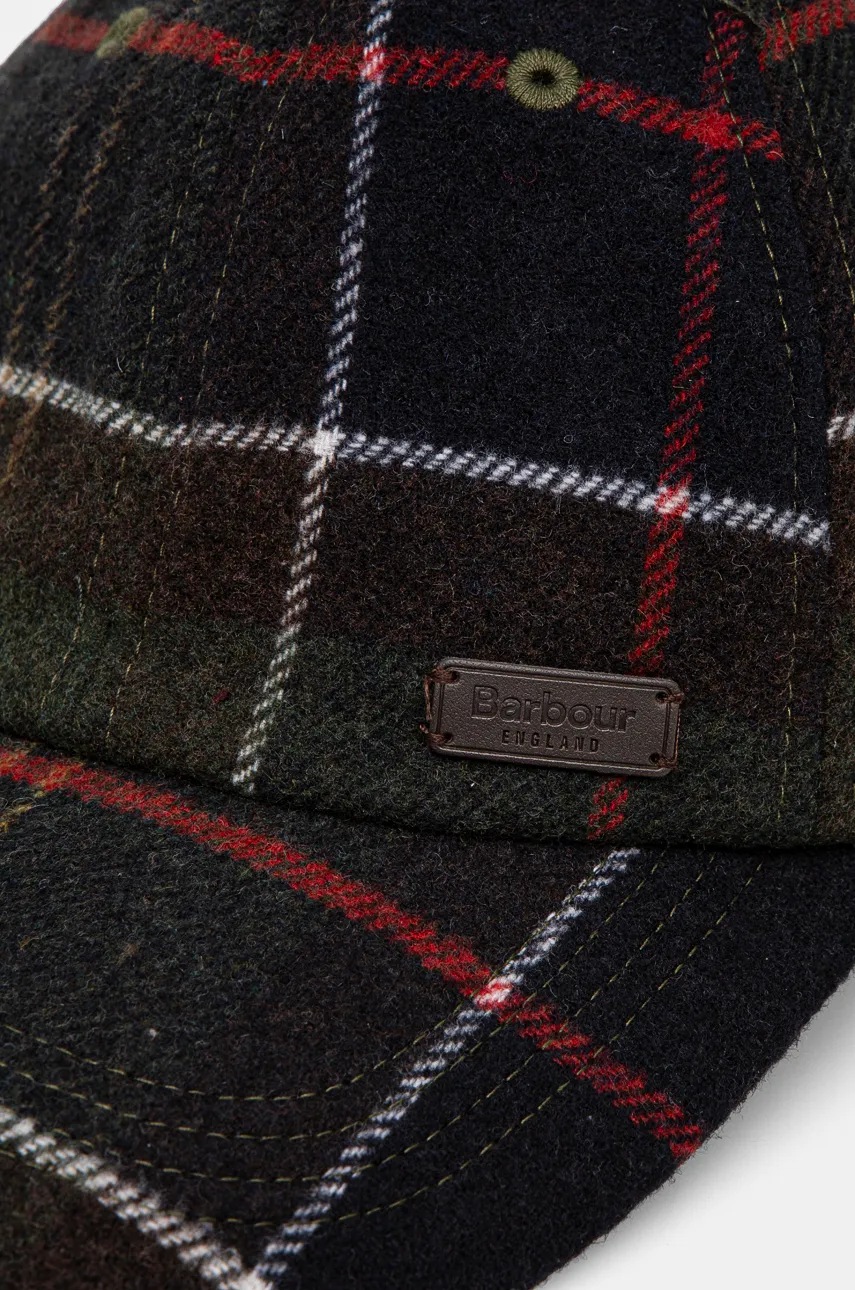 Кепка из смесовой шерсти Barbour цвет зелёный узор MHA0553