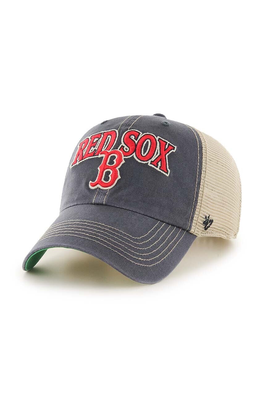 47 brand sapca MLB Boston Red Sox culoarea albastru marin, cu imprimeu, B-TSCLA02LAP-VN 47 brand sapca MLB Boston Red Sox culoarea albastru marin, cu imprimeu, B-TSCLA02LAP-VN