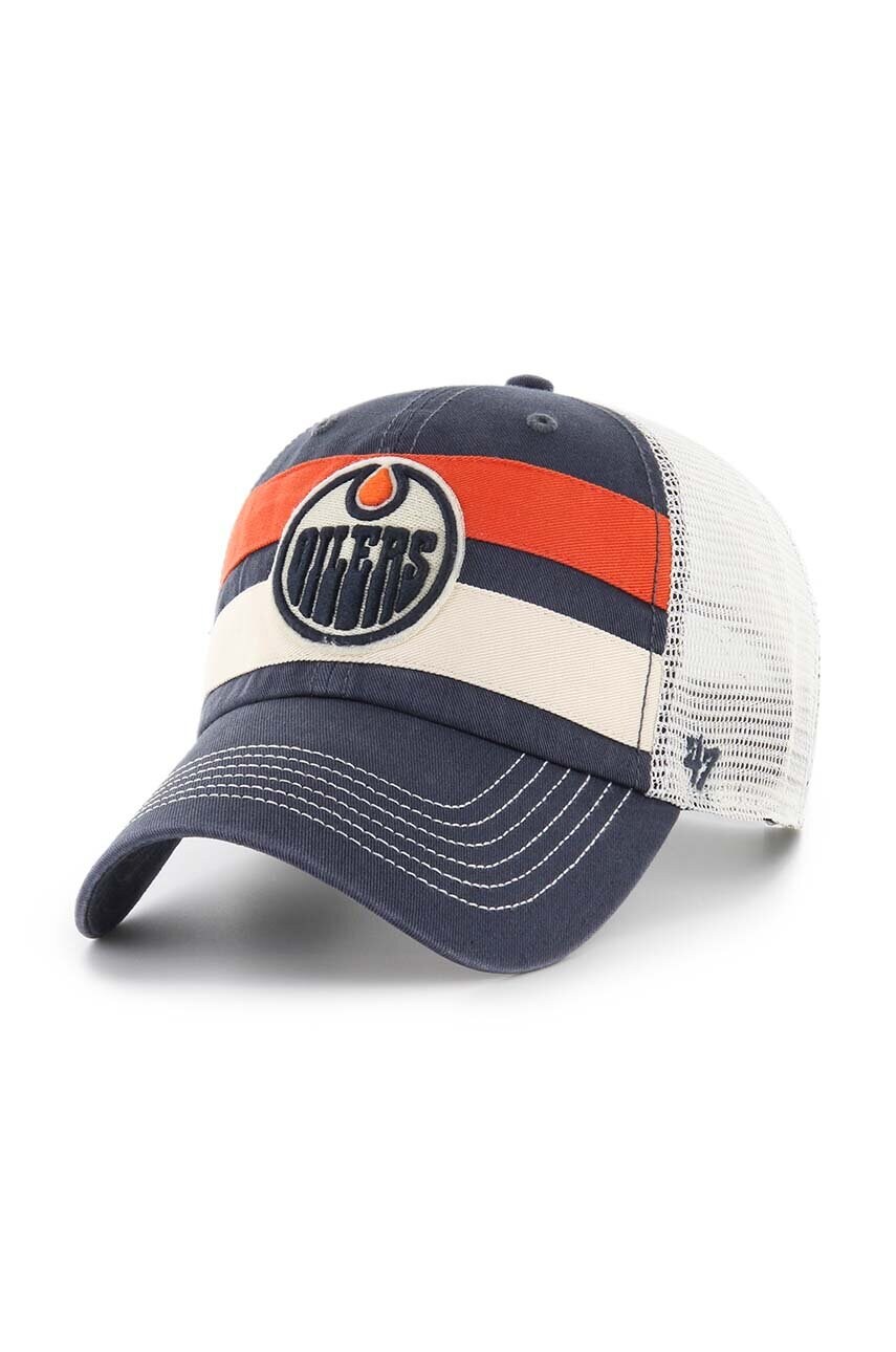 47 brand sapca NHL Edmonton Oilers culoarea albastru marin, cu imprimeu, H-CLBBN06GWP-VN