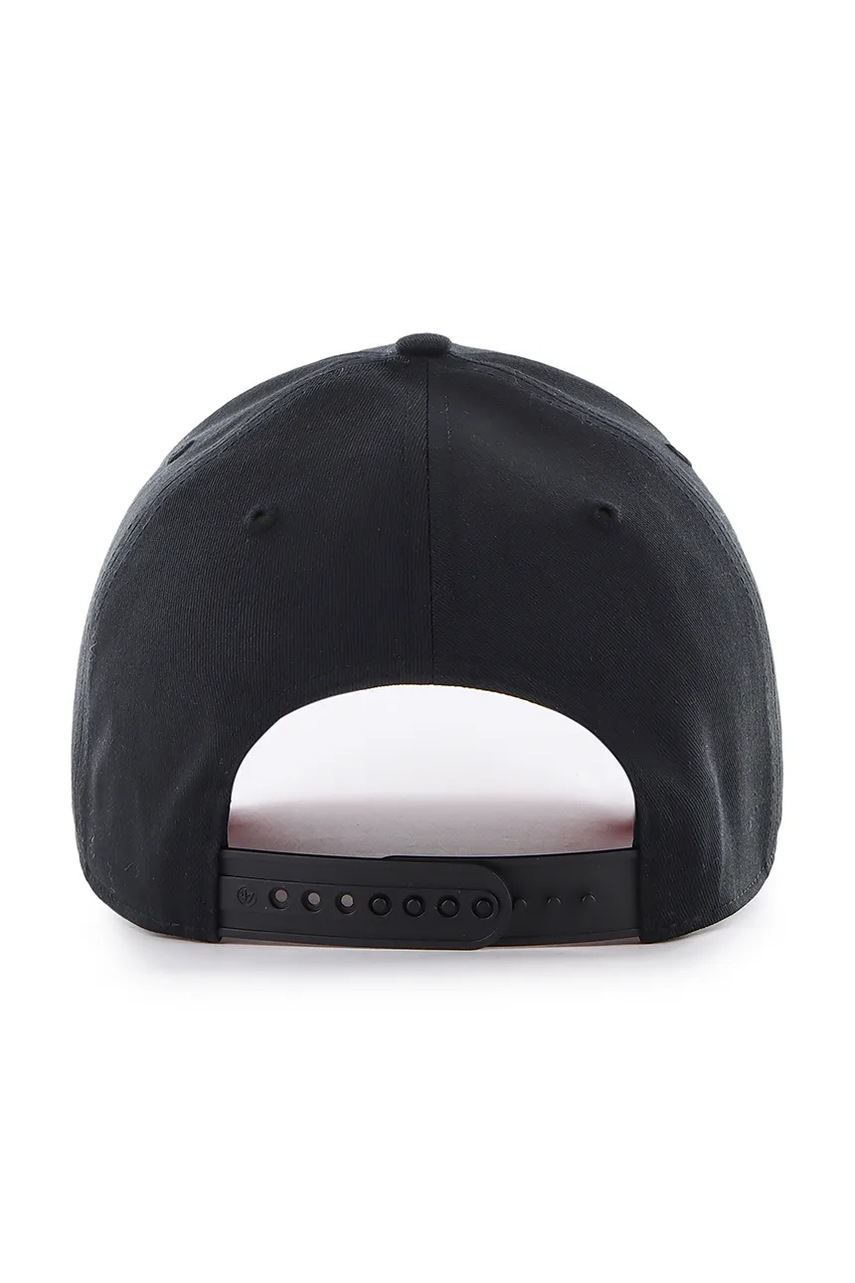 Хлопковая кепка 47 brand MLB Oakland Athletics цвет чёрный с аппликацией B-FIJMP01CTP-BK